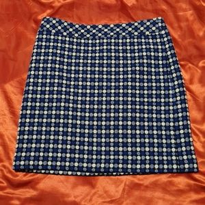 Blue and Black Dotted Tweed Skirt